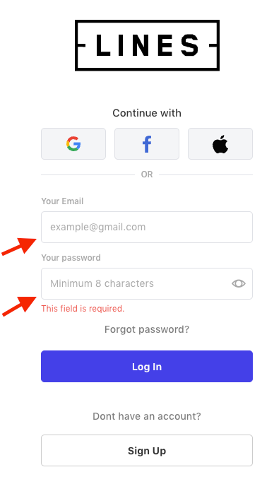 Enter Your Email And Password