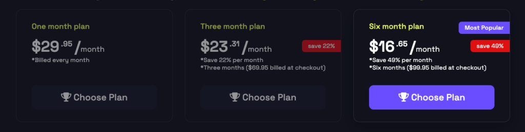 Subscription Plan Options